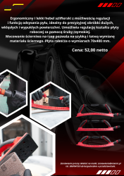 BULLET TOOLS Hebel ręczny elastyczny regulowany z odsysem (DY-FH400) - Hebel Blok klocek szlifierski z odsysem 70x400 rzep do szlifowania po łuku
