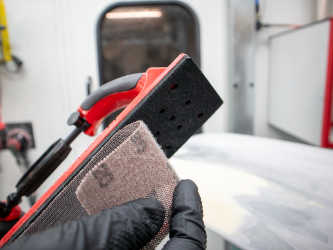 BULLET TOOLS Hebel ręczny elastyczny regulowany z odsysem (DY-FH400) - Hebel Blok klocek szlifierski z odsysem 70x400 rzep do szlifowania po łuku