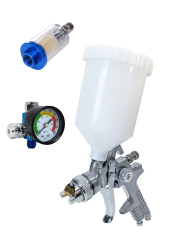 BULLET TOOLS Zestaw Pistolet lakierniczy z odwadniaczem i reduktor z manometrem - Zestaw Pistolet lakierniczy z odwadniaczem i reduktor z manometrem